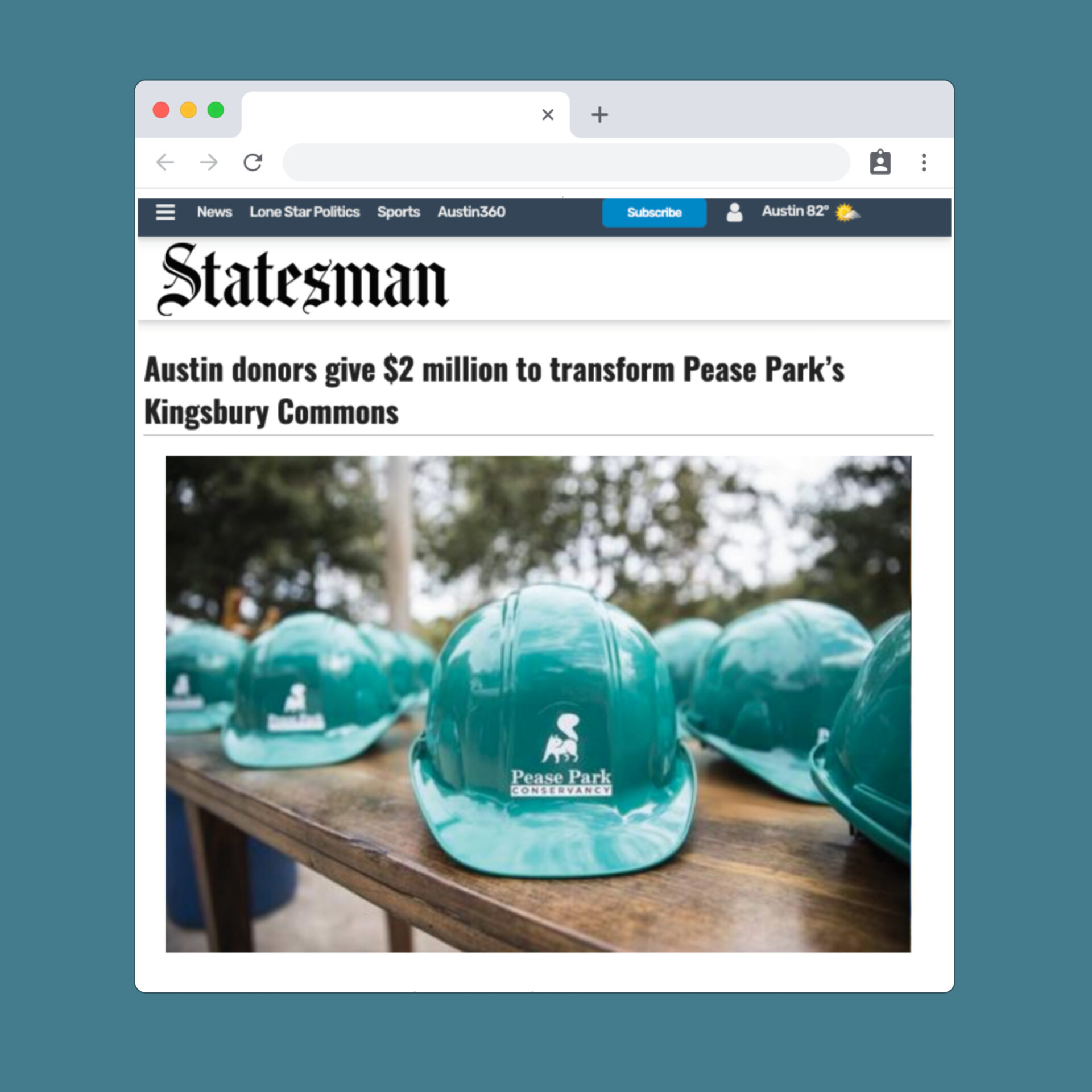 Statesman PR Coverage for Pease Park Conservancy
